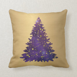 Almofada Trendy Purple Watercolor Tree Natal