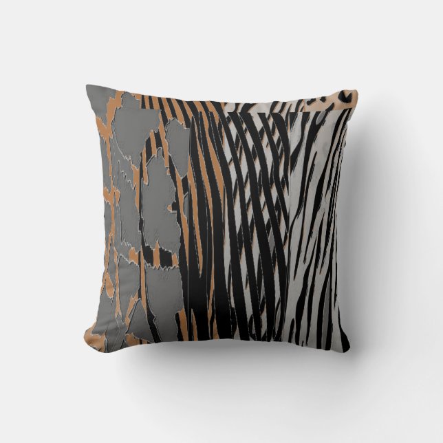 Almofada Trendy Rustic Animal Printed Zebra Stripe Travesse (Frente)