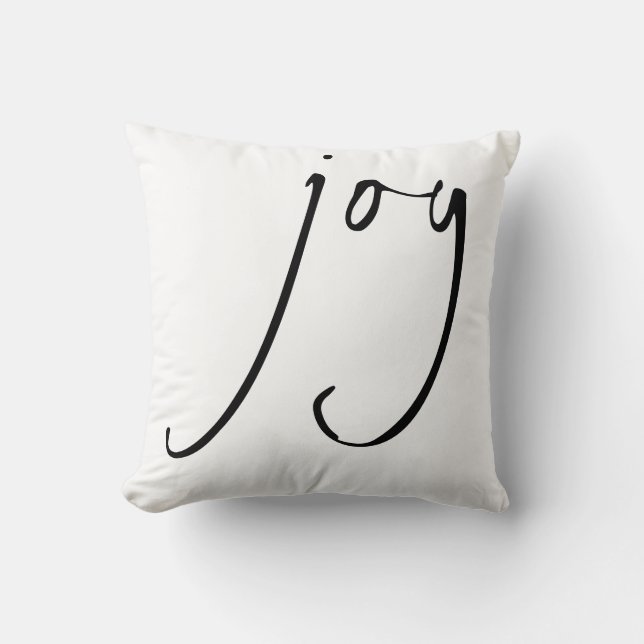 Almofada Trendy Script Joy Natal Black White (Frente)