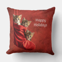 Três gatinhos numa meia de Natal