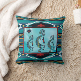 Almofada Três Travesseiros decorativos Turquoise Kokopelli