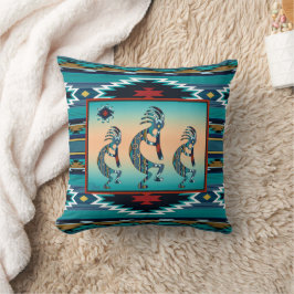 Almofada Três Travesseiros decorativos Turquoise Kokopelli