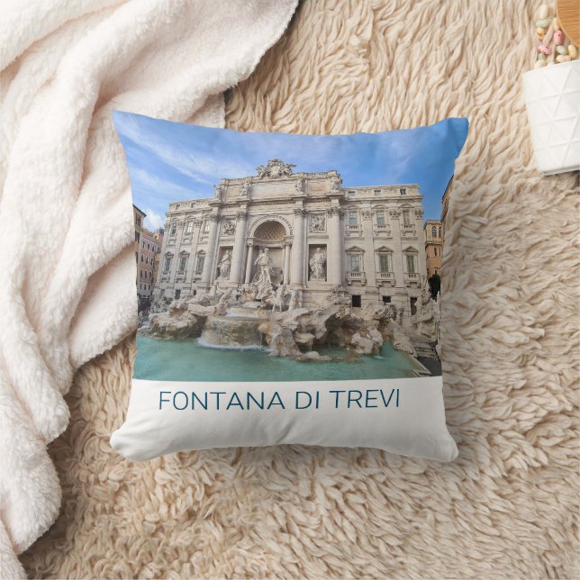 Almofada Trevi Fountain Roma Itália Holiday Panorama (Cobertor)
