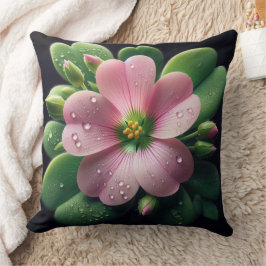 Almofada Trevo Floral Rosa e Verde Oxalis