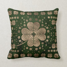 Trevo Ouro Irlandês Shamrock com quatro folhas