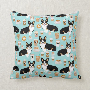 Almofada Tri café do Corgi - azul