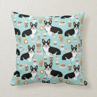 Almofada Tri café do Corgi - azul