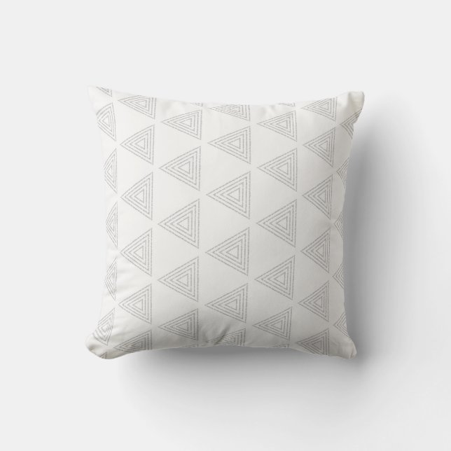 Almofada Triângulo bonito, moderno, do padrão branco quânti (Frente)