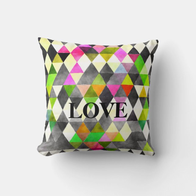 Almofada Triângulos Abstrato Geométricos (Frente)