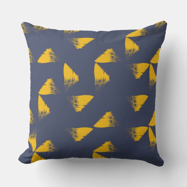 Almofada Triângulos amarelos, legal, únicos, de tendências (Frente)