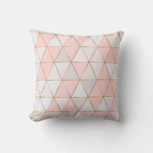Almofada Triângulos Geométricos Abstratos Modernos Rosa Dou