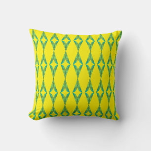Almofada Triângulos Turcos - Padrão Geométrico Amarelo
