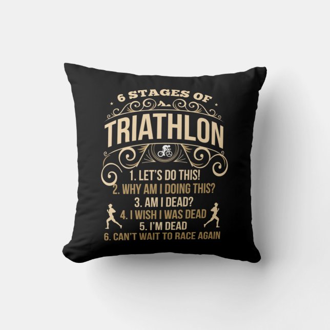 Almofada Triathlon Engraçado Crazy Triathlete (Frente)