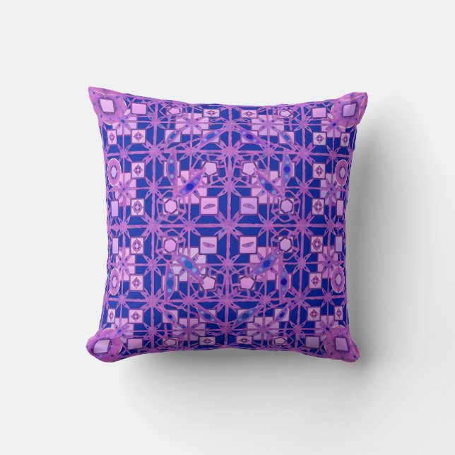 Almofada Tribal Batik - tons roxos (Frente)