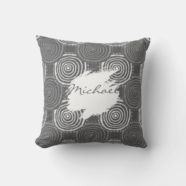 Almofada Tribal Circle Pattern Throw Pillow (Frente)