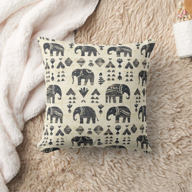 Almofada Tribal Elephant Boho Pattern (1) (Cobertor)