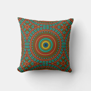 Almofada Tribal Geométrico Azul Amarelo Amarelo Azul legal