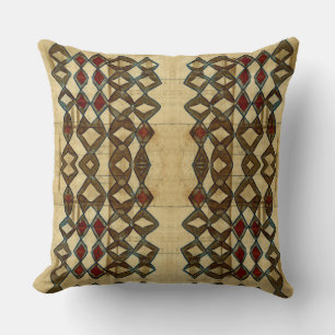 Almofada Tribal Red Black Tan African Diamond Standard