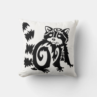 Almofada Tribal Woodland Raccoon Design