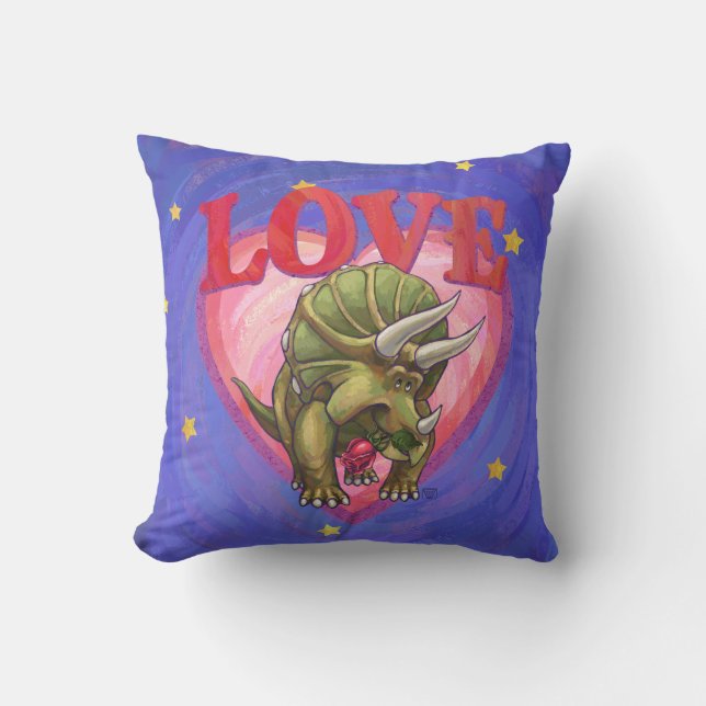Almofada Triceratops Love Personated Message Travesseiro (Frente)