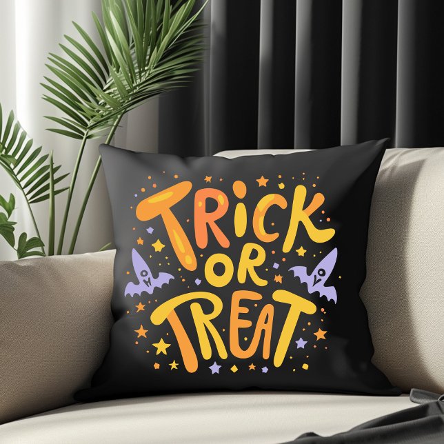 Almofada Trick or Treat Modern Halloween Writing (Criador carregado)