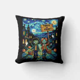 Almofada Trick ou Tratar Zombies - Van Gogh Starry Hallowee