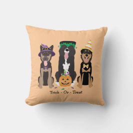 Almofada Trick Ou Tratem Cães Em Fatos De Halloween