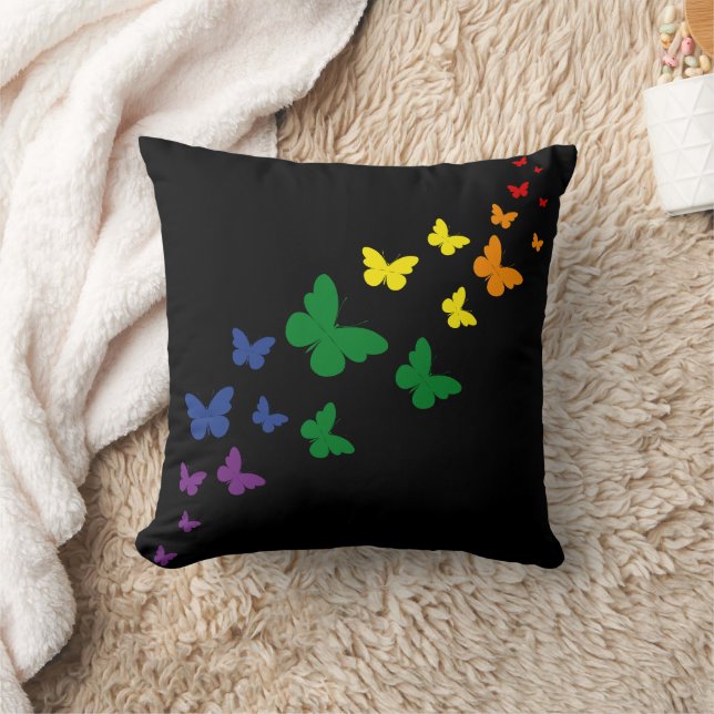 Almofada Trilha do Arco-íris LGBTQ Borboleta (Cobertor)