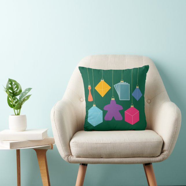 Almofada Trim the Tree with Board Games Square Throw Pillow (Cadeira)