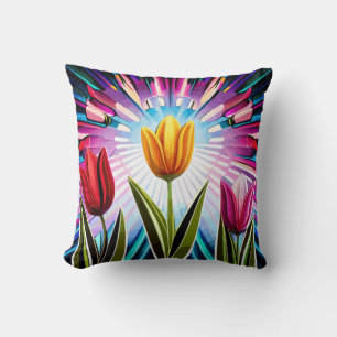 Almofada Trio de Tulipas: Um Burst de Beleza Springtime