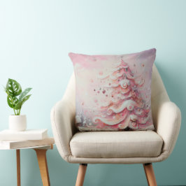 Almofada Tripas brancas cor-de-rosa, árvore de Natal Whimss