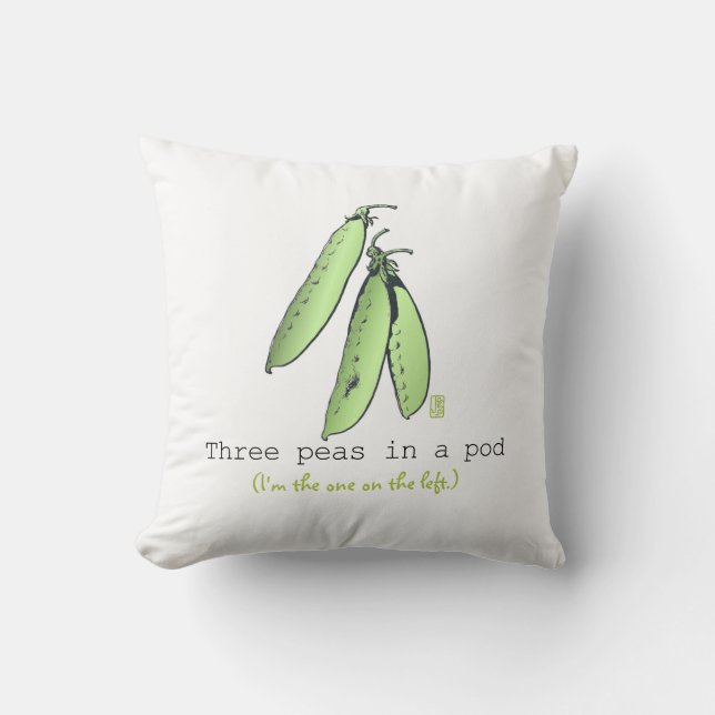 Almofada Triplets Three Peas em um Travesseiro decorativo P (Frente)