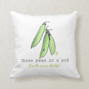 Almofada Triplets Três Ervilhas em um Travesseiro decorati