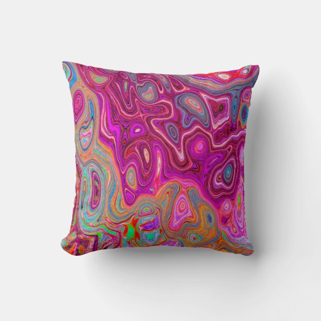 Almofada Trippy Abstrato Magenta - Arco-íris Magenta - Colo (Frente)