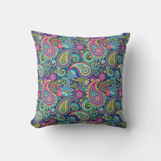 Almofada Trippy Hippy Paisley Throw Pillow (Frente)