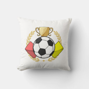 Almofada Troféu de cartão vermelho e amarelo de futebol