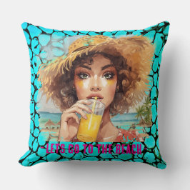 Almofada Tropical Beach,Lets Go to The Beach,Black Turquois
