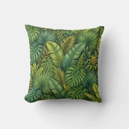 Almofada Tropical Botanical Leaves Jungle Pattern Pillow