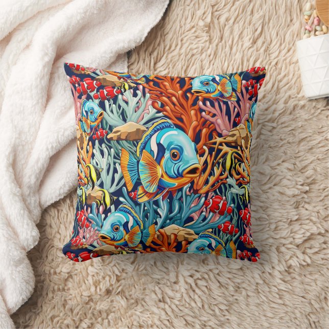 Almofada Tropical Fish Colorful Summer Vibes (Cobertor)