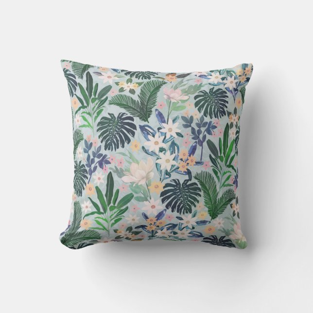 Almofada Tropical Foliage Floral Pattern (Frente)