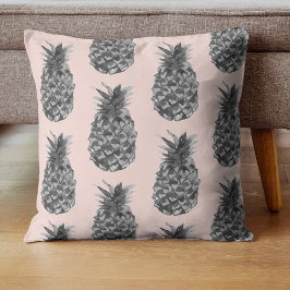 Almofada Tropical Grey & Pink Pineapple Seamless Pattern
