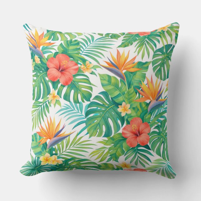 Almofada Tropical Hibiscus Floral (Frente)
