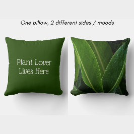 Almofada Tropical Leaf Botanical Plant Lover Lives Here