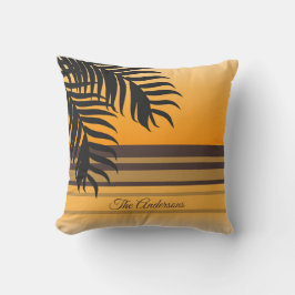 Almofada Tropical Ocean Orange Sunset Family Name