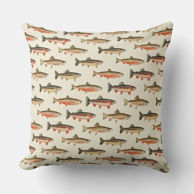 Almofada Trout Galore Creme 20 x 20  (Frente)