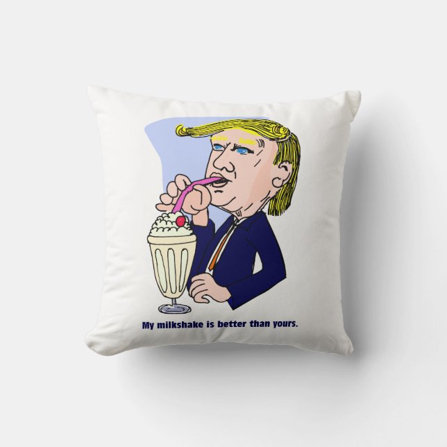 Almofada Trump 2020 - Meu milkshake é melhor que o seu (Frente)