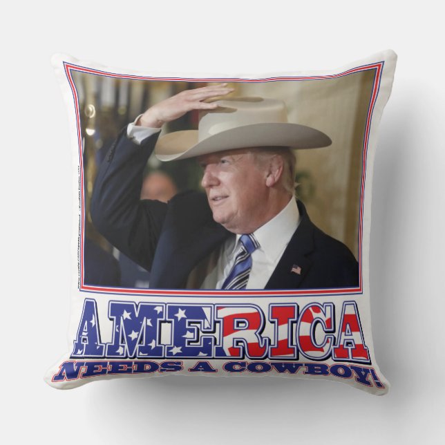 ALMOFADA TRUMP-AMÉRICA-COWBOY (Frente)