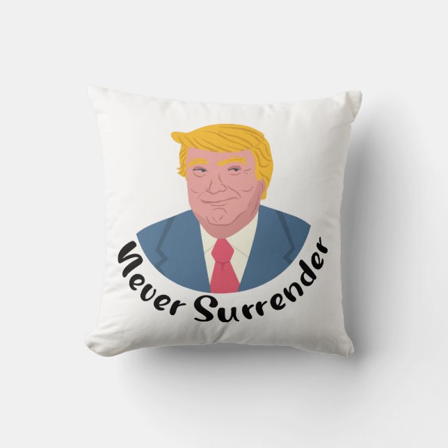 Almofada Trump Mugshot Nunca renderse (Frente)