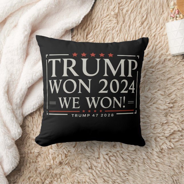 Almofada Trump Won 2024 Ganhamos 47 2028 EUA (Cobertor)