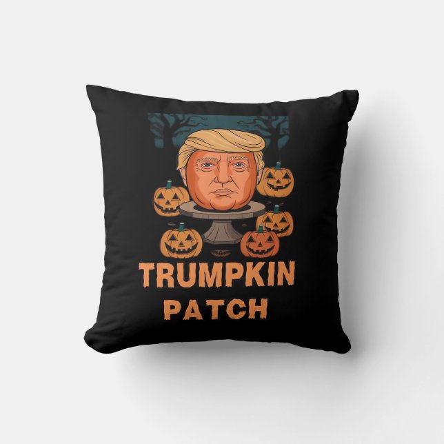 Almofada Trumpkin Halloween - Engraçado Pumpkin Político De (Frente)
